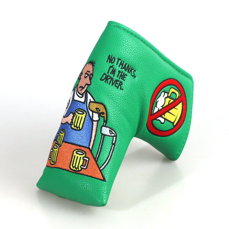 Beer Man Leather Golf Club Blade Head Cover