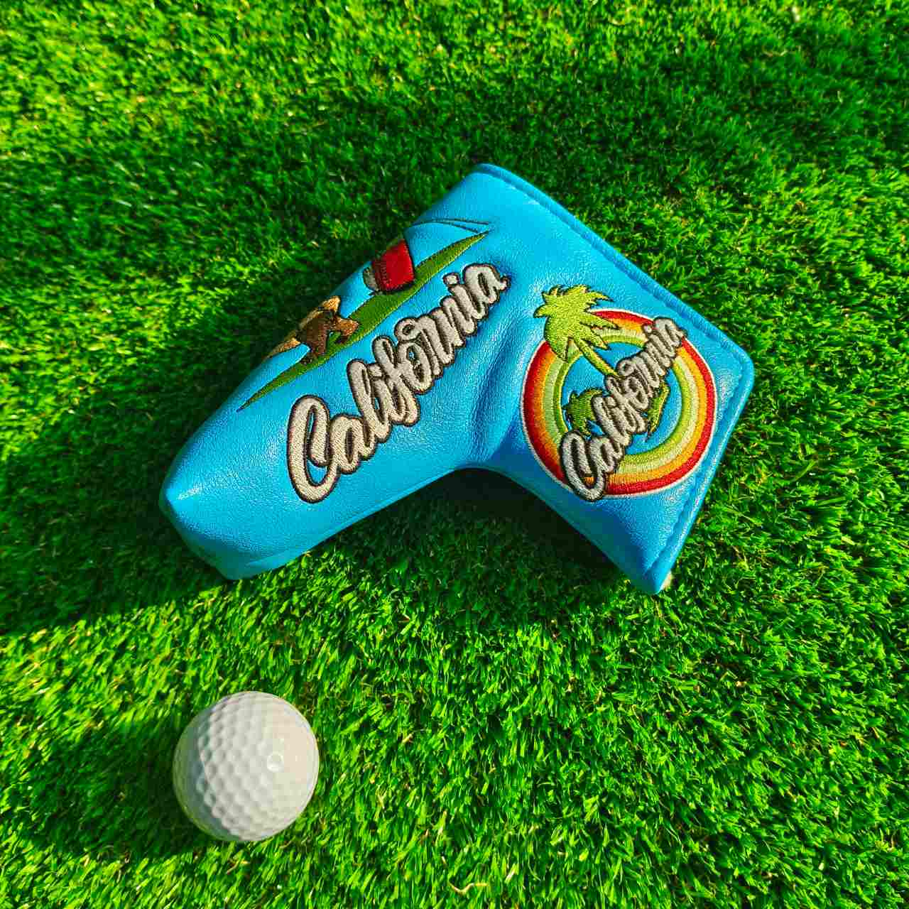 Blue PU Brown Bear Blade Head Cover