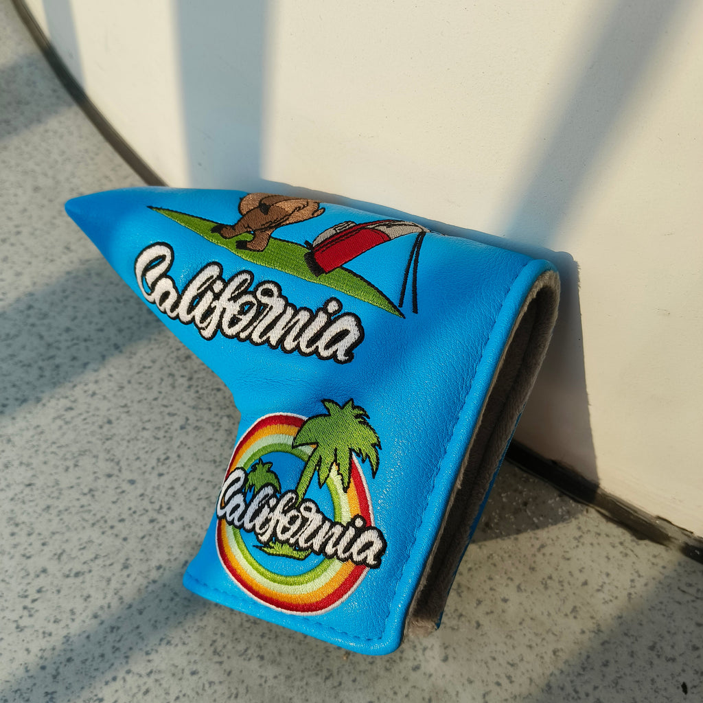 Blue PU Brown Bear Blade Head Cover