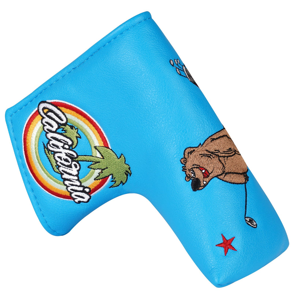 Blue PU Brown Bear Blade Head Cover