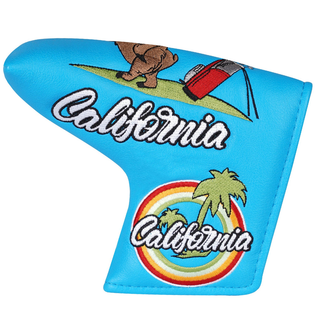 Blue PU Brown Bear Blade Head Cover