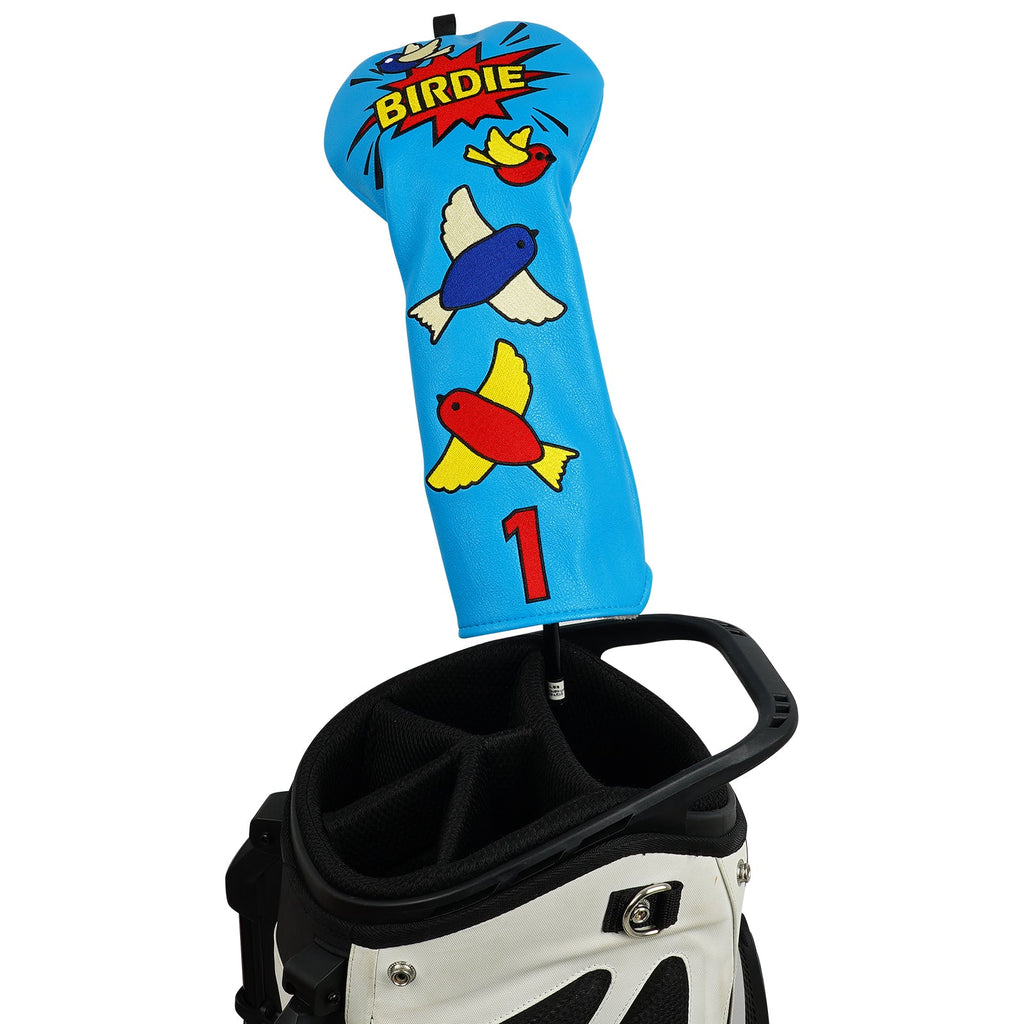 Blue PU Bird Driver Head Cover
