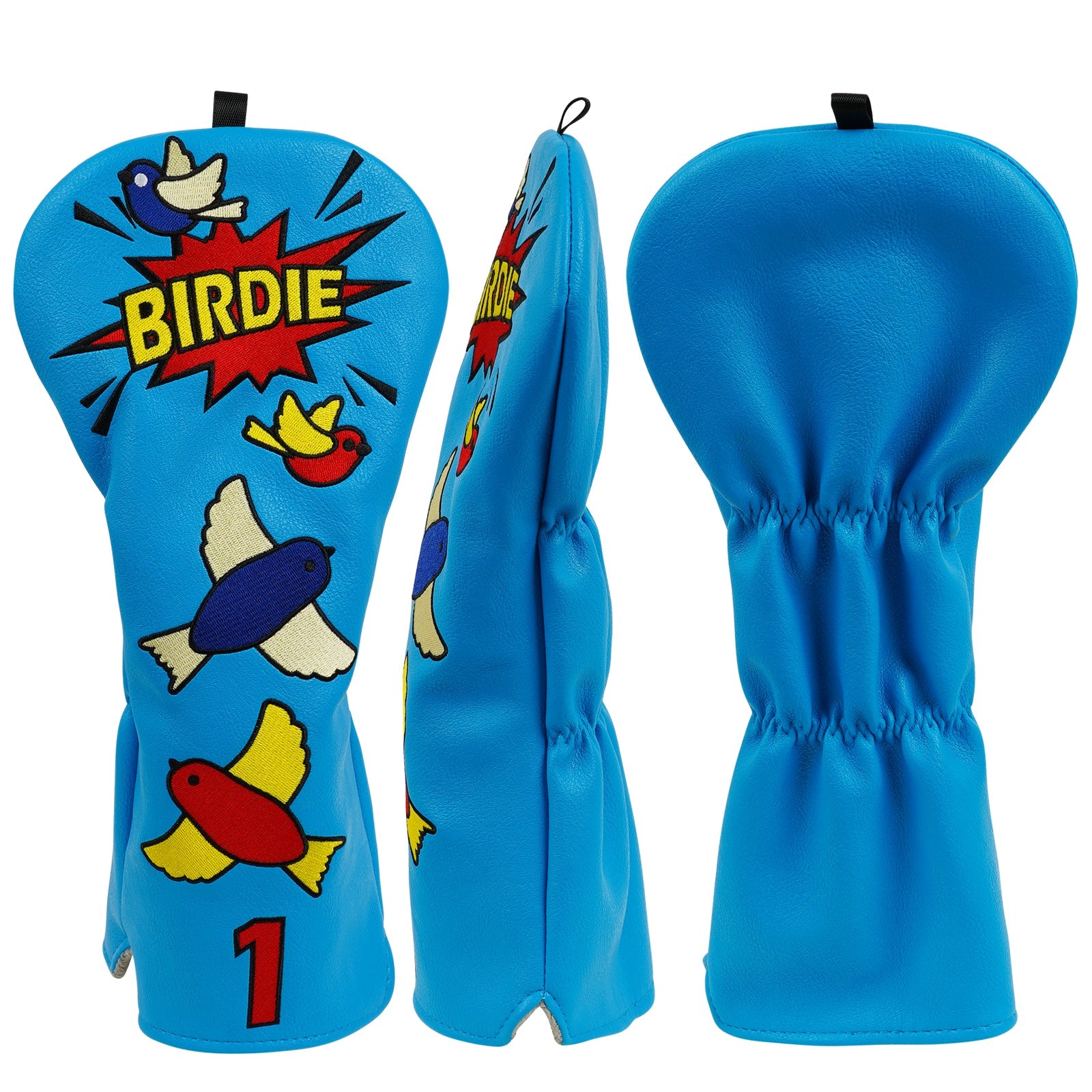 Blue PU Bird Driver Head Cover