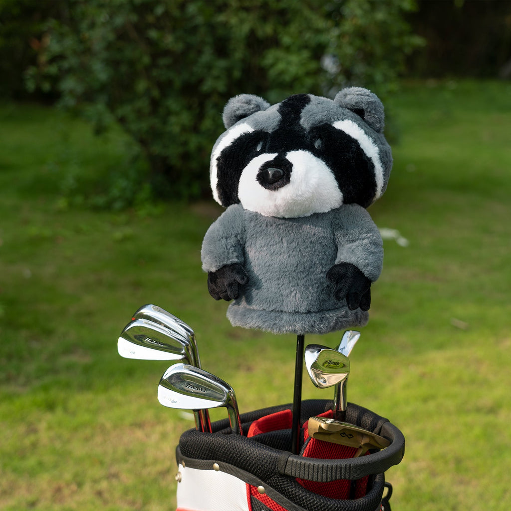Grey raccoon Plush Animal Driver Head Cover