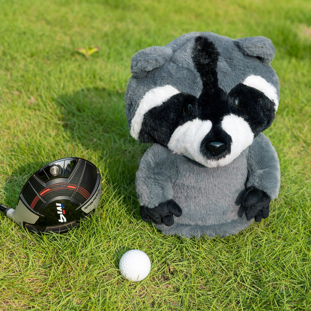 Grey raccoon Plush Animal Driver Head Cover