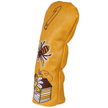 Yellow PU Bee Driver Head Cover