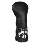 Black PU Raccoon Driver Head Cover