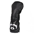 Black PU Raccoon Driver Head Cover