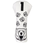 White PU Raccoon Driver Head Cover
