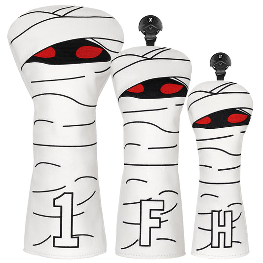 Mummy White Golf Head Cover Set