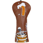 Wine Barrel Skull Wood Head Cover