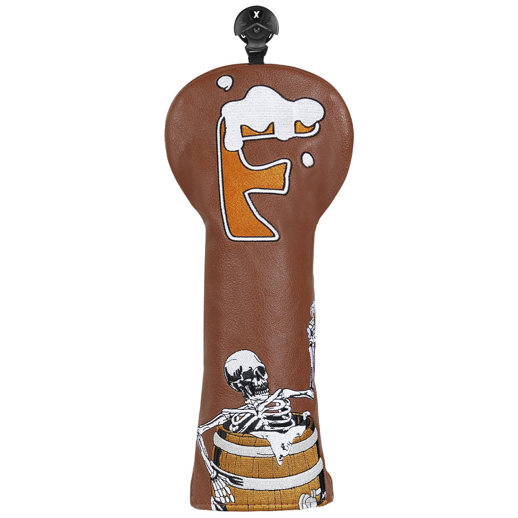 Wine Barrel Skull Wood Head Cover