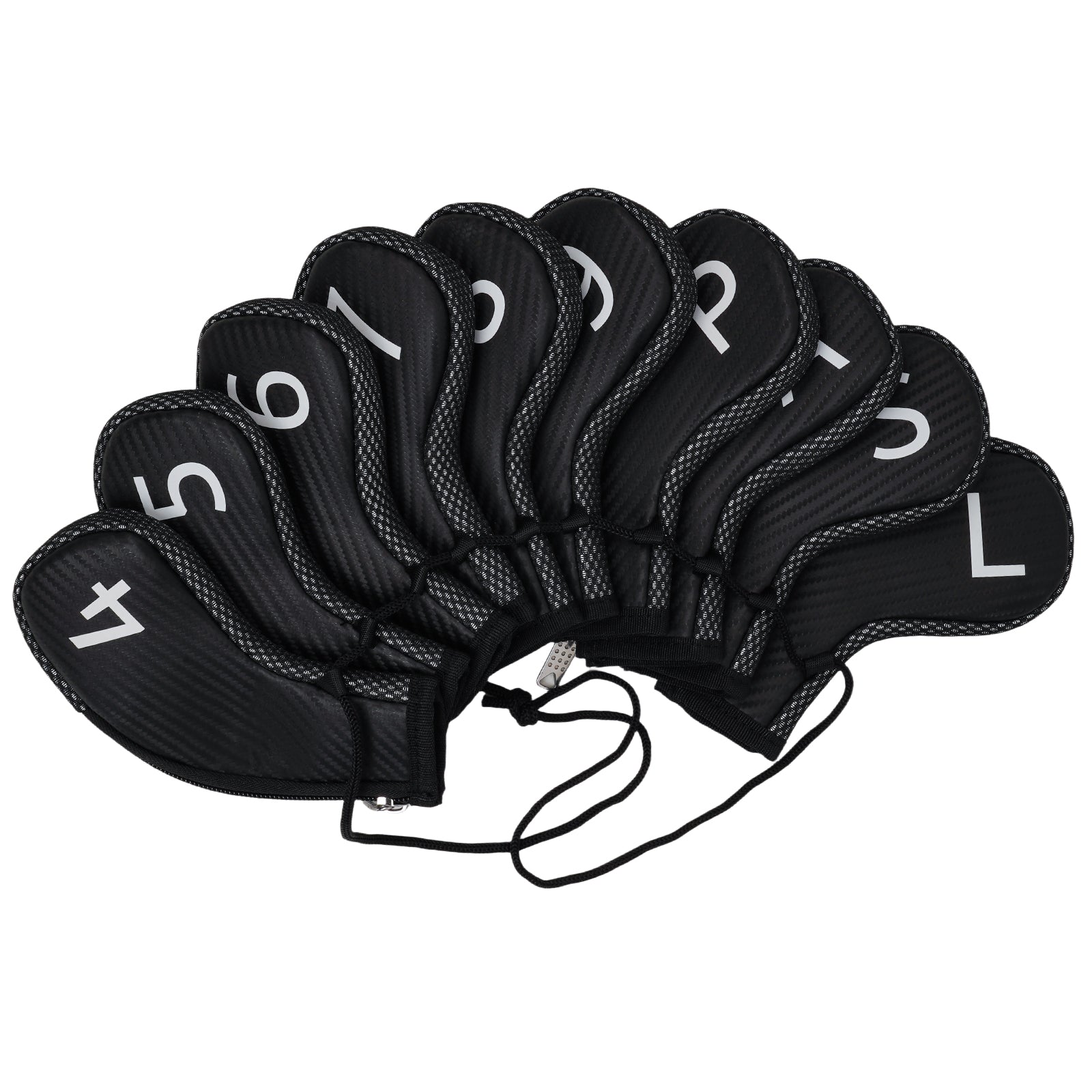 Black PU Printing Number Iron Cover 10PCS(4-9，P,A,S,L)