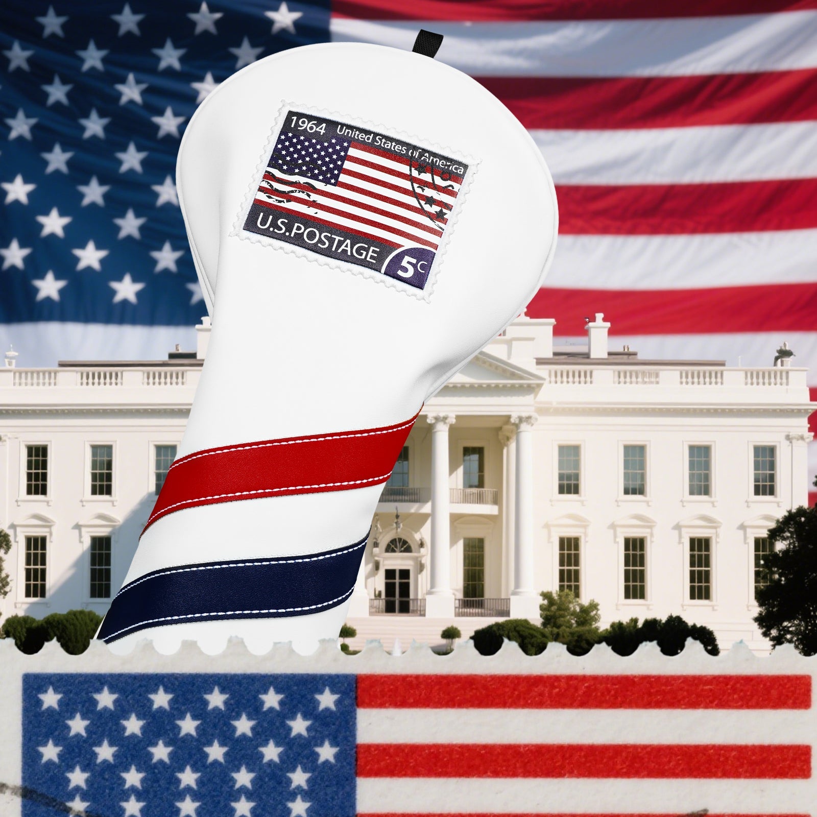 White Stamp Driver Head Cover