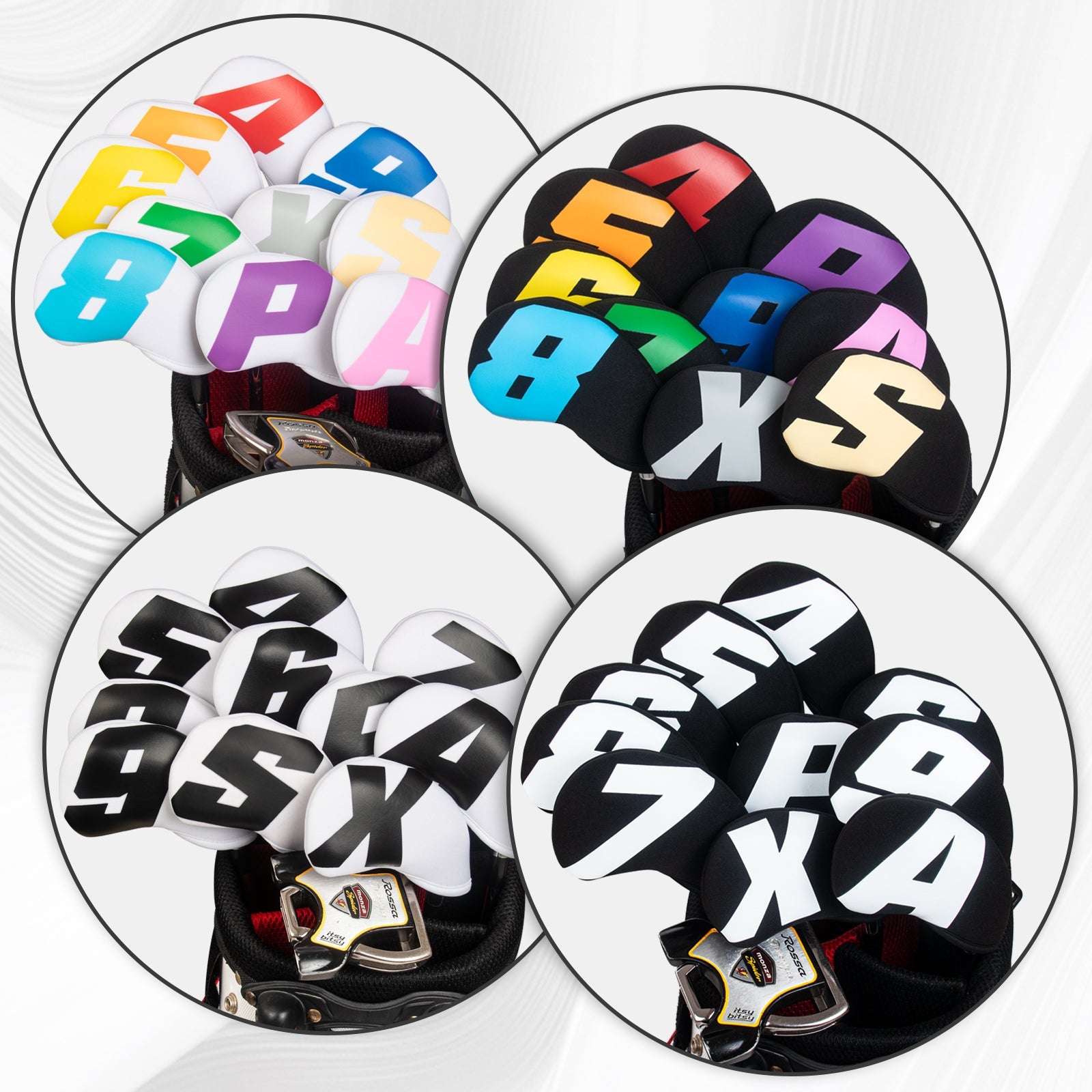 Black White Iron cover 10PCS(4-9,P,A,S,X) Neoprene