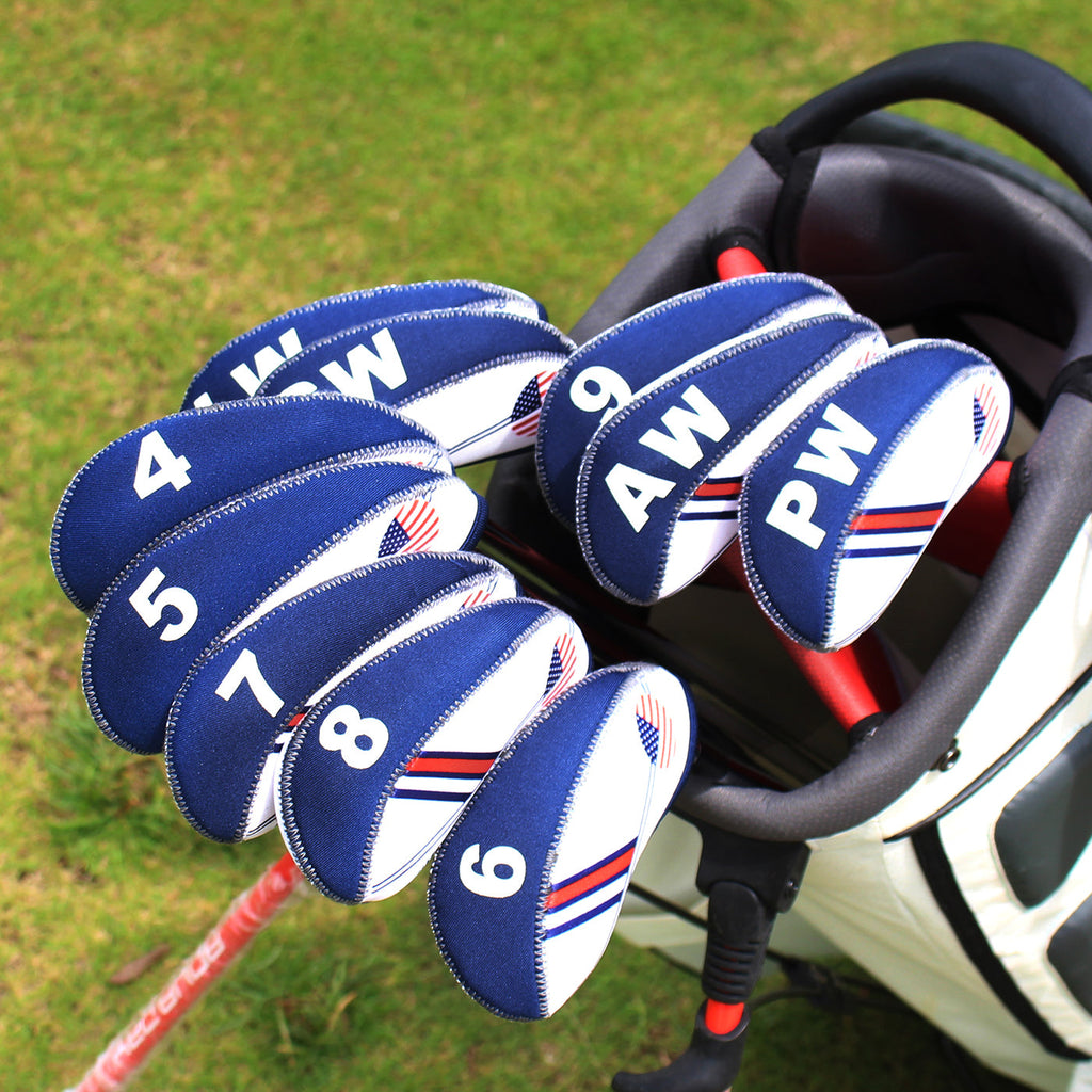 Blue and white Splicing Iron Headcover 10pcs
