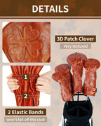 Brown LUCK Clover Golf Head Cover Set