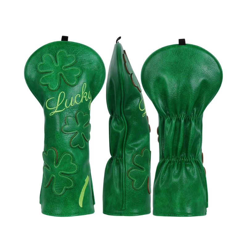 Lucky Four-leaf Clover Pu Leather Driver Cover