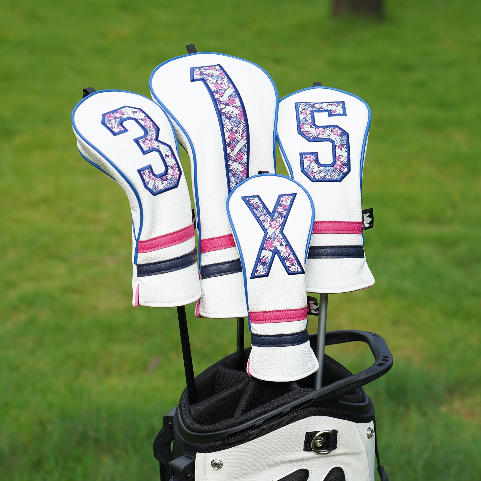 Purple Summer Numbers Golf Headcover Set