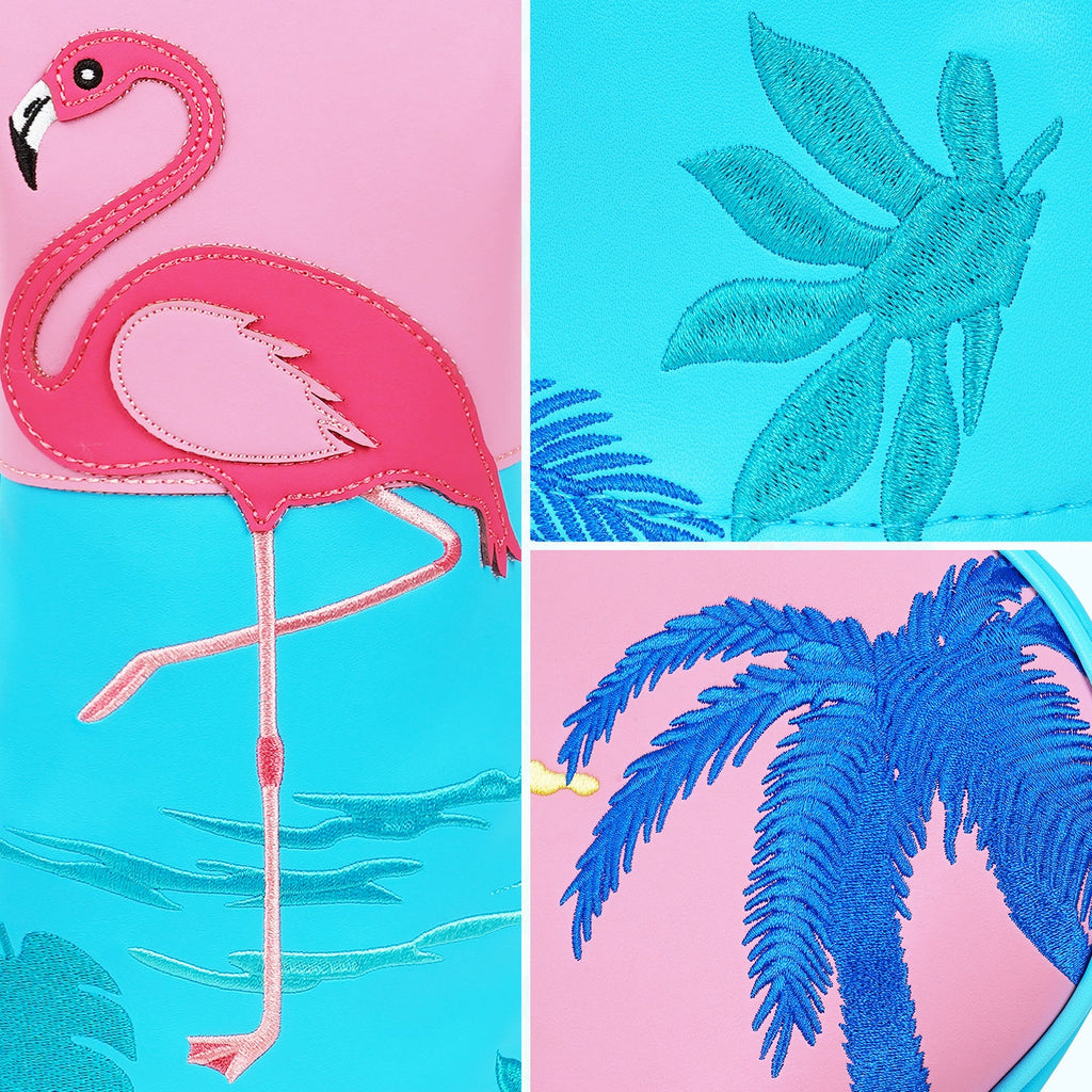 Blue PU Flamingo Driver Golf Headcover