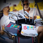 White PU Colorful Spider Square Putter Head Cover