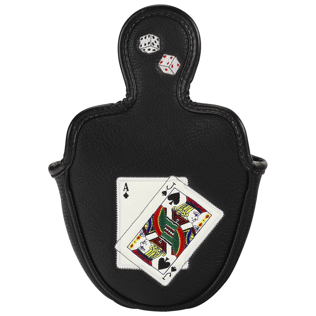 Ace and Jack Black Mallet Head Cover-CraftsmanGolf