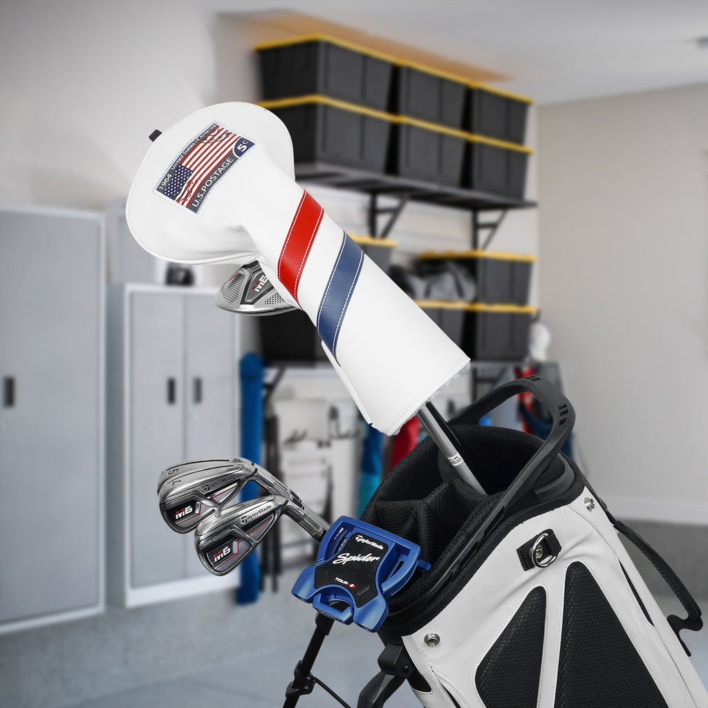 White Stamp Driver Head Cover