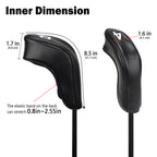 Black Leather White Numbers Golf Club Hybrid Iron Head Covers Set 9 PCS - Craftsman Golf