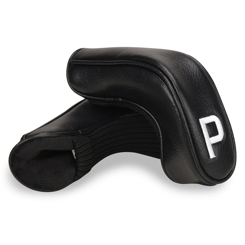 Black Leather White Numbers Golf Club Hybrid Iron Head Covers Set 9 PCS - Craftsman Golf