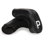 Black Leather White Numbers Golf Club Hybrid Iron Head Covers Set 9 PCS - Craftsman Golf