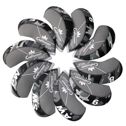 Black&Grey Camouflage Neoprene Iron Head Cover Set - CraftsmanGolf
