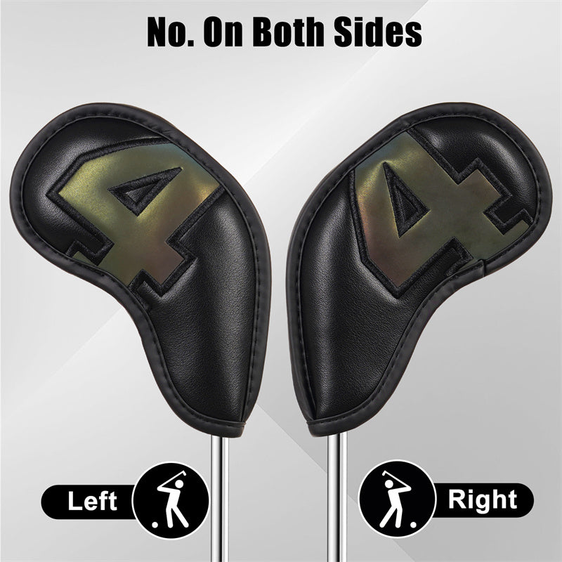 Black Gradient Colors Magnetic Golf Club Iron Headcovers Set 10pcs-CraftsmanGolf