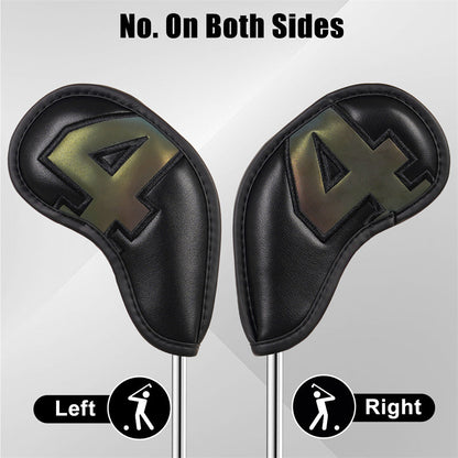 Black Gradient Colors Magnetic Golf Club Iron Headcovers Set 10pcs-CraftsmanGolf