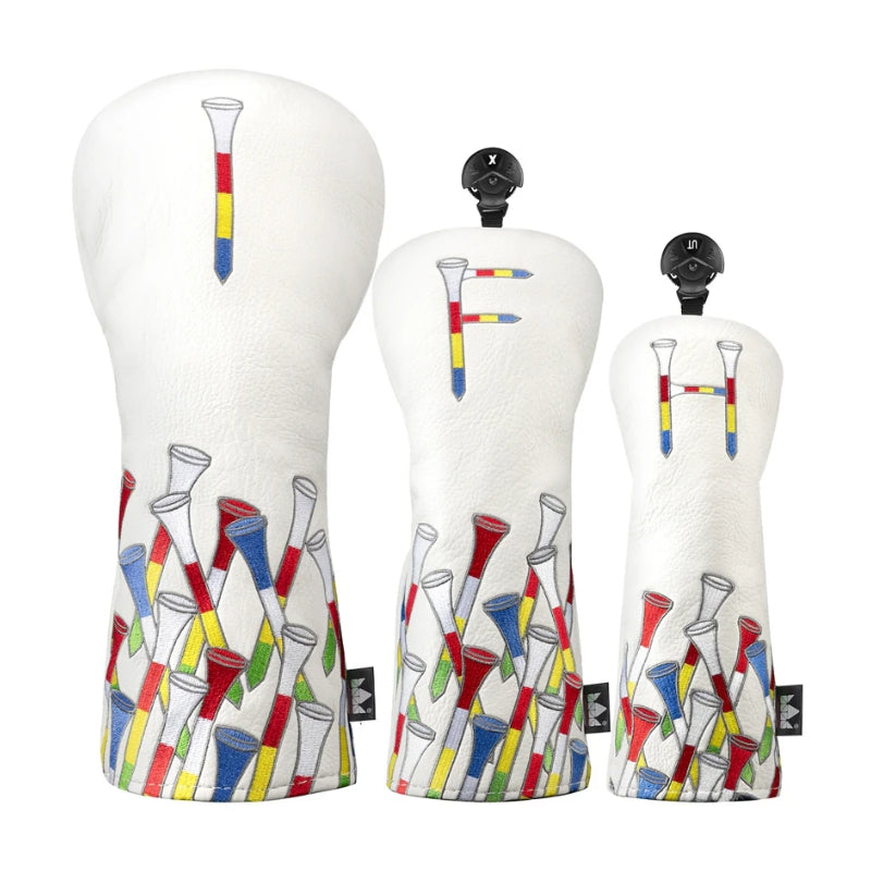 Colorful Golf Tees Golf Head Covers Set