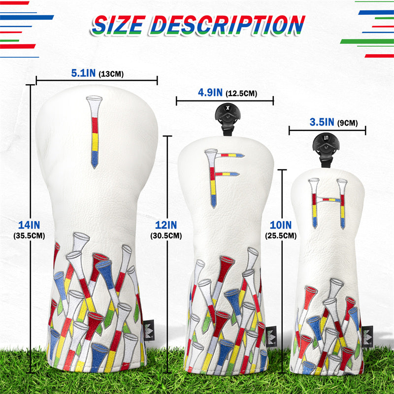 Colorful Tees Golf Head Covers Set