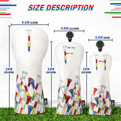 Colorful Tees Golf Head Covers Set