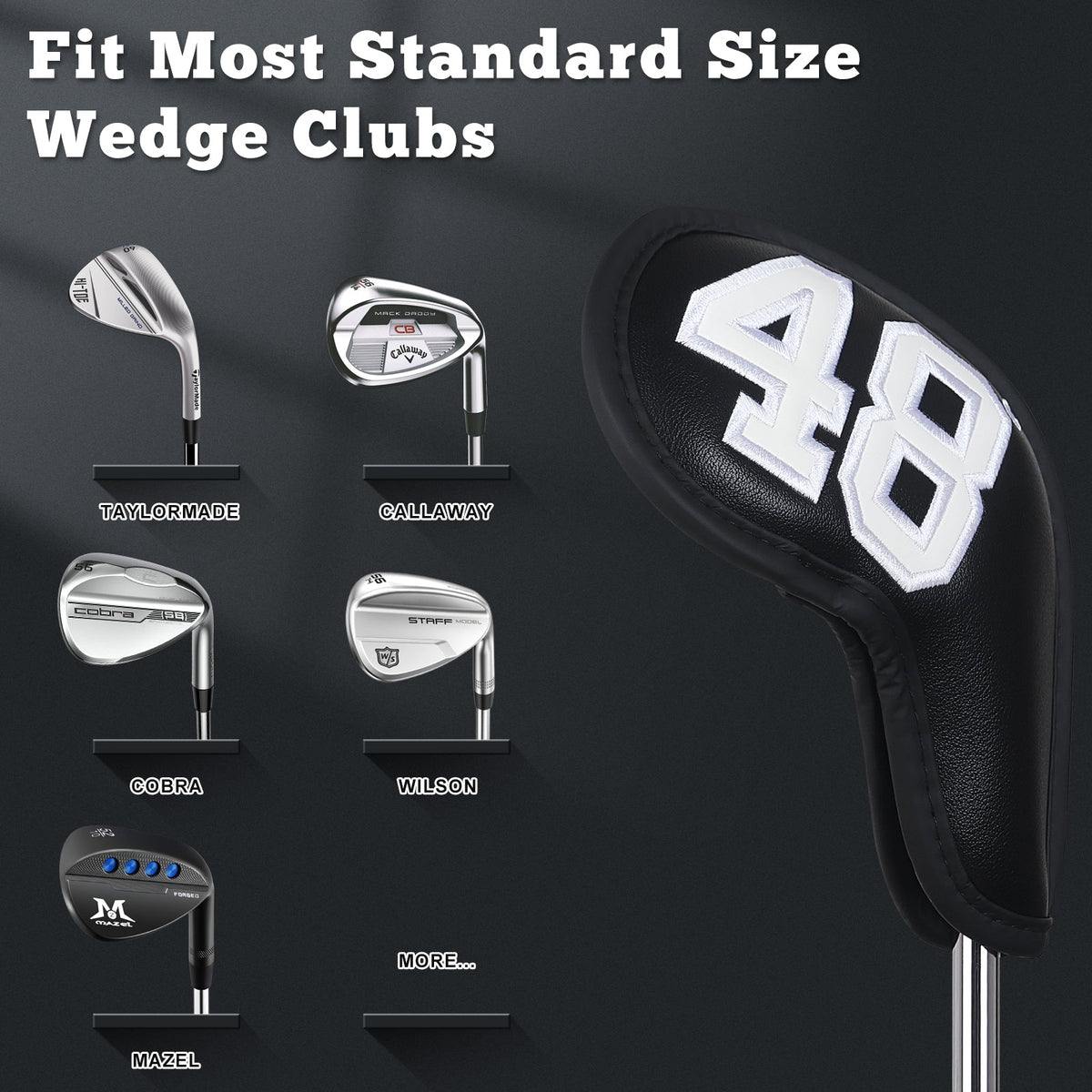 Colorful Numbers Magnetic Wedge Iron Headcovers Set (48¡ã,50¡ã,52¡ã,54¡ã,56¡ã,58¡ã,60¡ã)