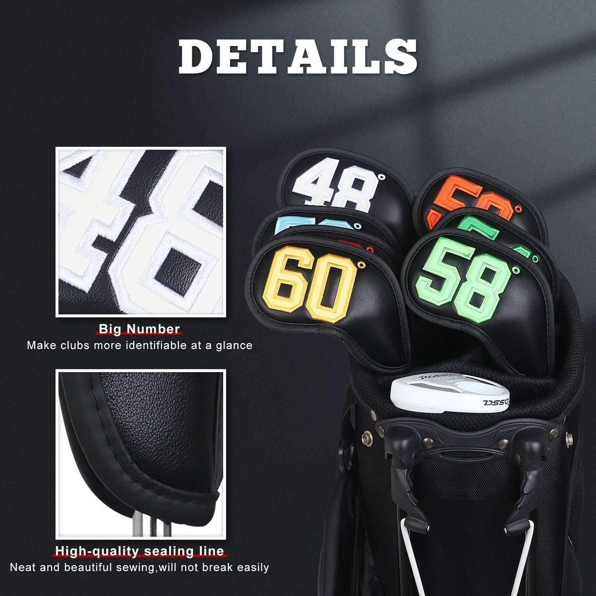 Colorful Numbers Magnetic Wedge Iron Headcovers Set (48¡ã,50¡ã,52¡ã,54¡ã,56¡ã,58¡ã,60¡ã)