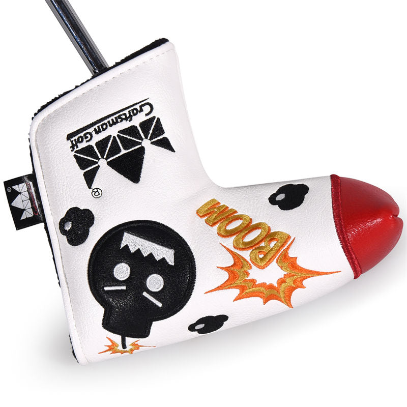 Angry Bombs Leather Golf Putter Blade Head Cover-CraftsmanGolf