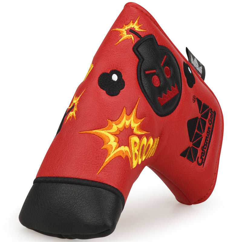 Angry Bombs Leather Golf Putter Blade Head Cover-CraftsmanGolf
