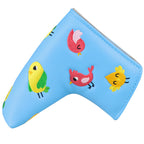 Birdie White Leather Golf Club Blade Putter Head Cover