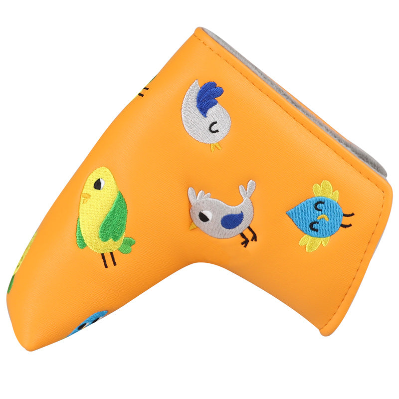 Birdie White Leather Golf Club Blade Putter Head Cover