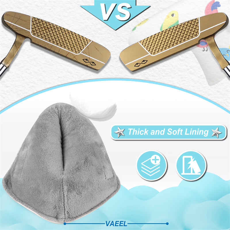 Birdie White Leather Golf Club Blade Putter Head Cover