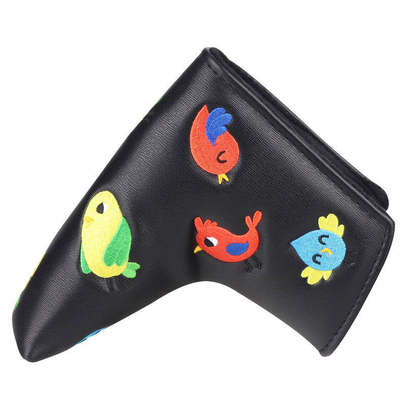 Birdie White Leather Golf Club Blade Putter Head Cover