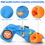 Birdies Blue Leather Golf Iron Head Covers 10pcs/ Set  - Craftsman Golf