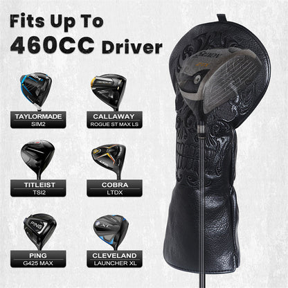 Black Skull Driver Head Cover