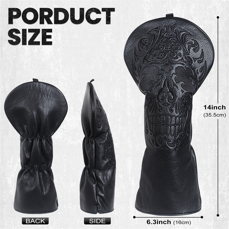 Black Skull Driver Head Cover