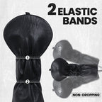 Black Skull Leather Golf Club Driver Head Cover