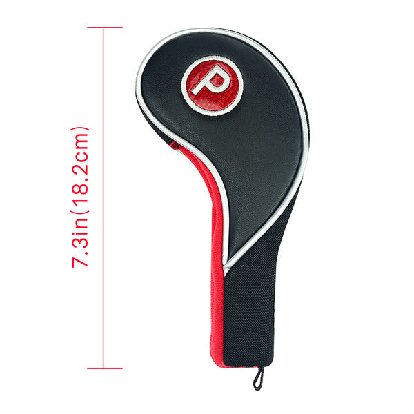 Black & Red Sleeve Clip Iron Head Cover Set 12pcs - Craftsman Golf