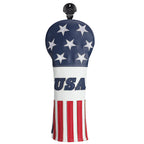 Craftsman Golf Blue White Leather With Red Stripes Golf Head Covers